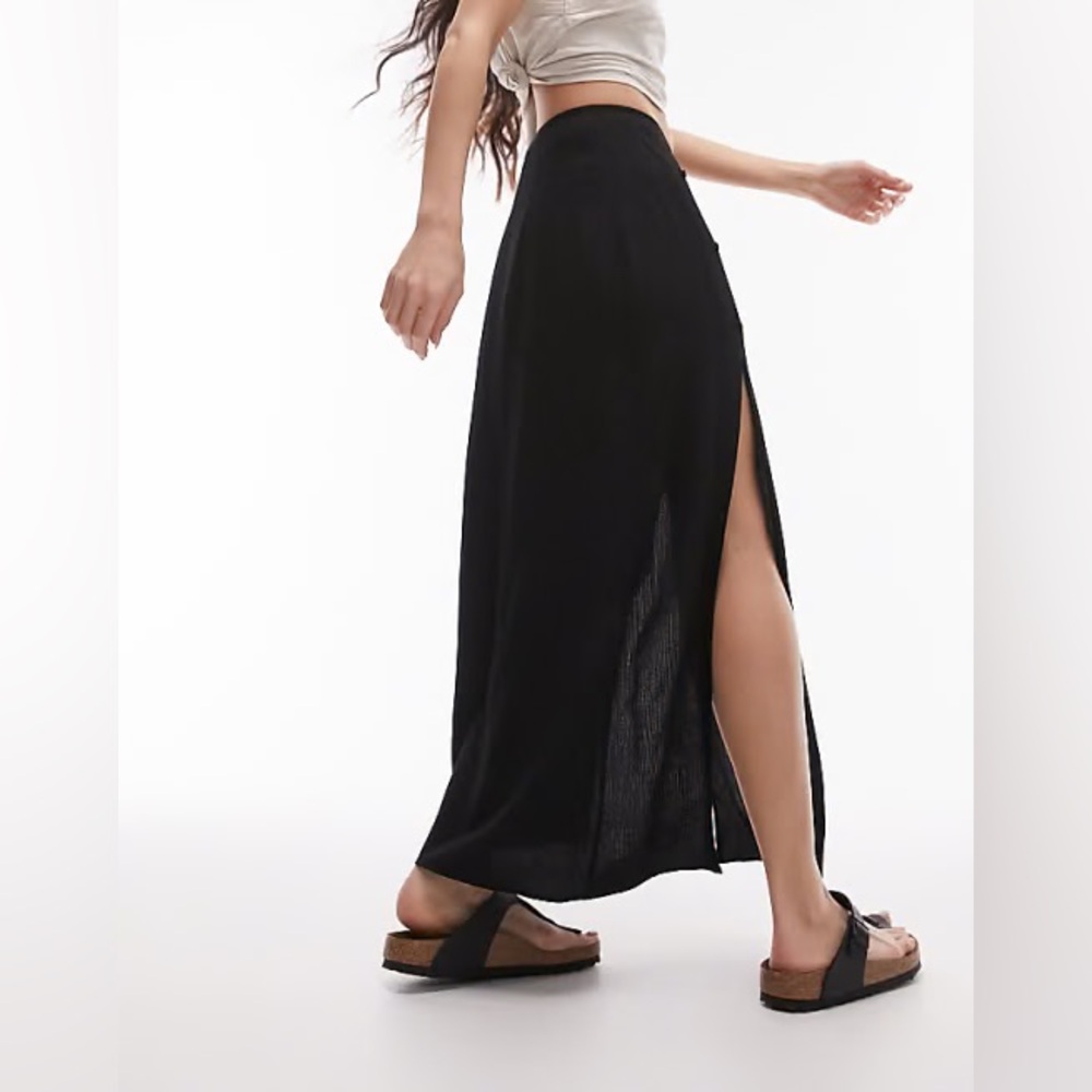Express Button Slit Maxi Skirt